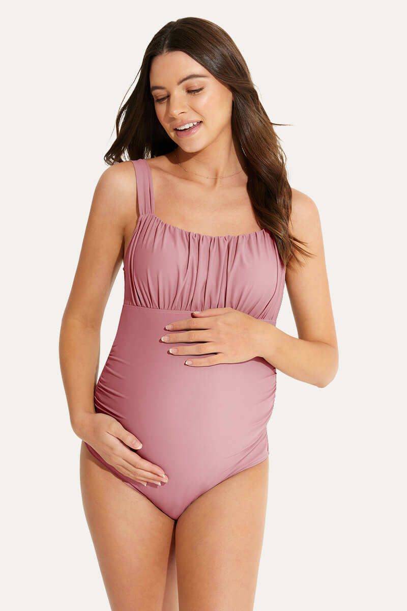 one-piece-ruching-front-maternity-swimsuit-back-bow-knot-pregnancy-swimwear#color_mauve