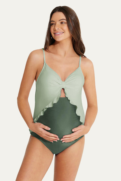 adjustable-straps-ruffle-maternity-swimsuit-one-piece-pregnancy-swimwear#color_mint-olive