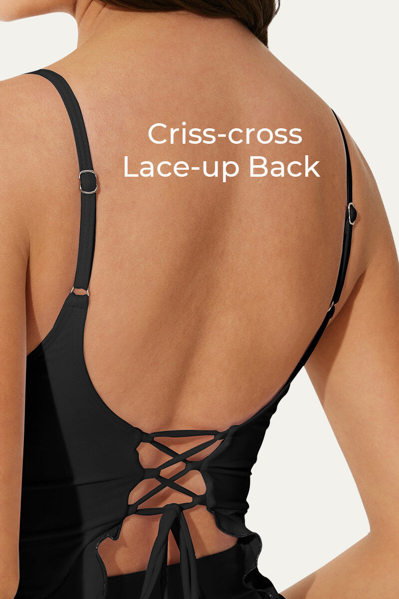 adjustable-straps-ruffle-maternity-swimsuit-one-piece-pregnancy-swimwear#color_black