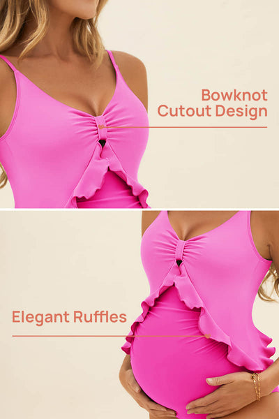 adjustable-straps-ruffle-maternity-swimsuit-one-piece-pregnancy-swimwear#color_bright-pink-hot-pink