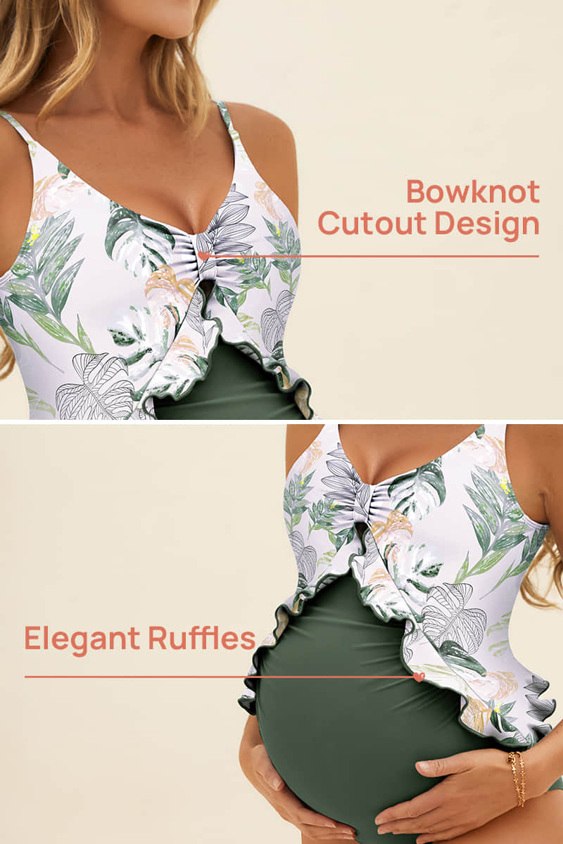 adjustable-straps-ruffle-maternity-swimsuit-one-piece-pregnancy-swimwear#color_rainforest-gloom-sacramento