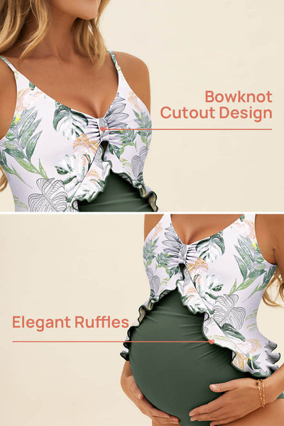 adjustable-straps-ruffle-maternity-swimsuit-one-piece-pregnancy-swimwear#color_rainforest-gloom-sacramento