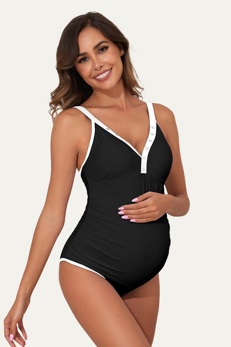 maternity-one-piece-nursing-swimsuit-with-metal-button-front#color_black