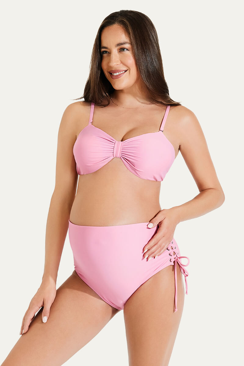 two-piece-reversible-butterfly-bow-tie-pregnant-bikini-set#color_bright-pink-navy