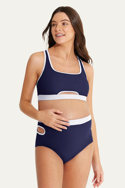 classic-sporty-two-piece-cutout-bikini-pregnant-women-swimwear#color_navy