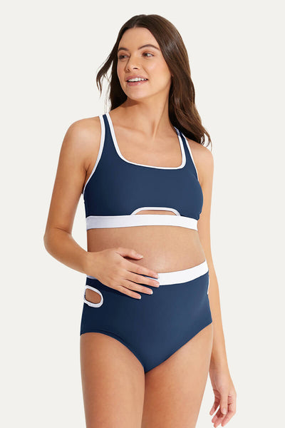 classic-sporty-two-piece-cutout-bikini-pregnant-women-swimwear#color_denim-blue
