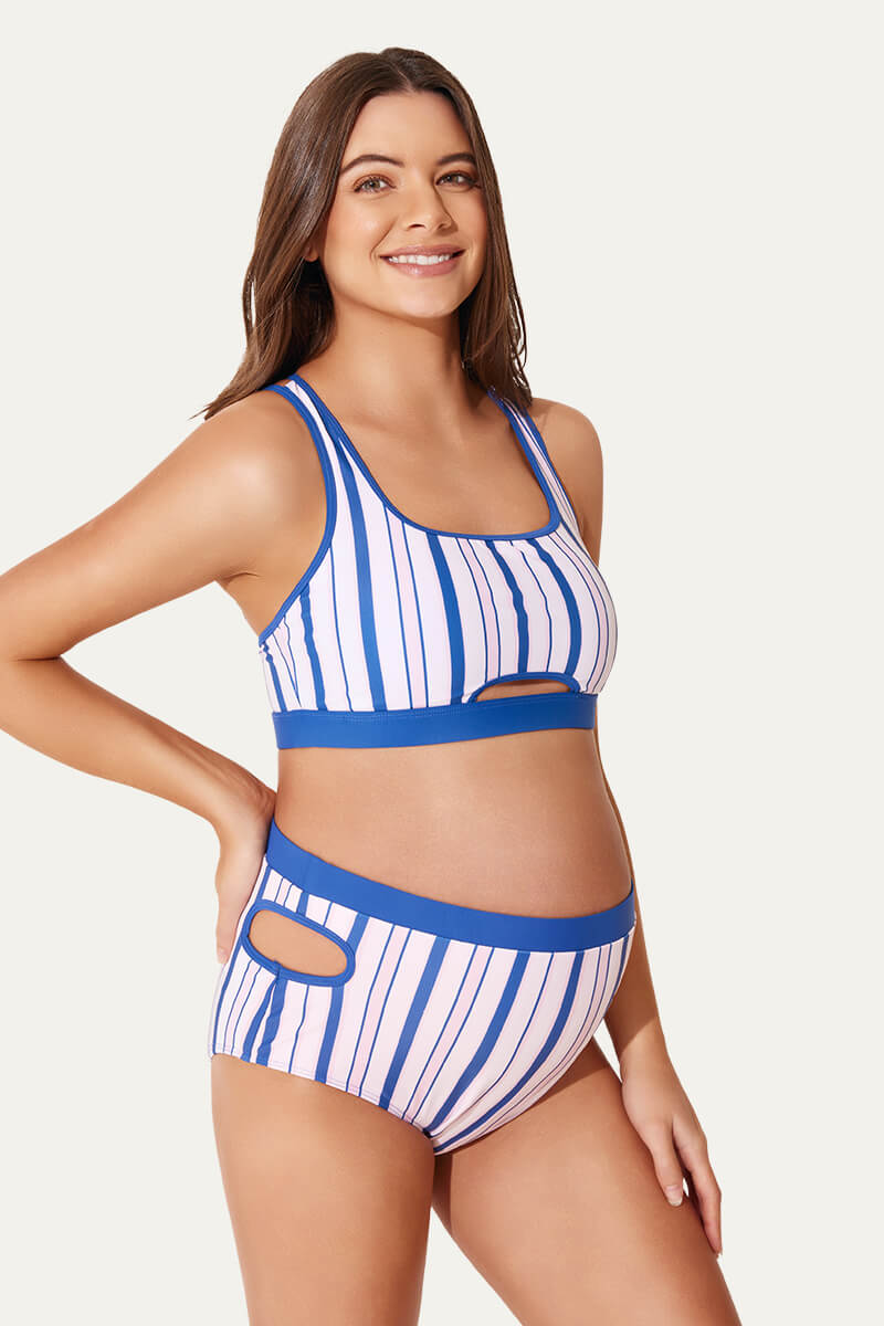 classic-sporty-two-piece-cutout-bikini-pregnant-women-swimwear#color_powder-blue-parallels