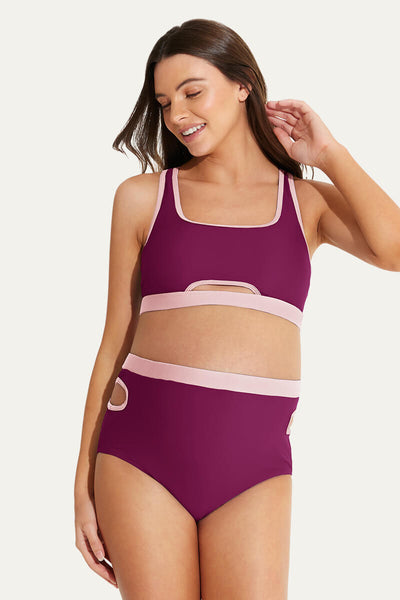 classic-sporty-two-piece-cutout-bikini-pregnant-women-swimwear#color_plum