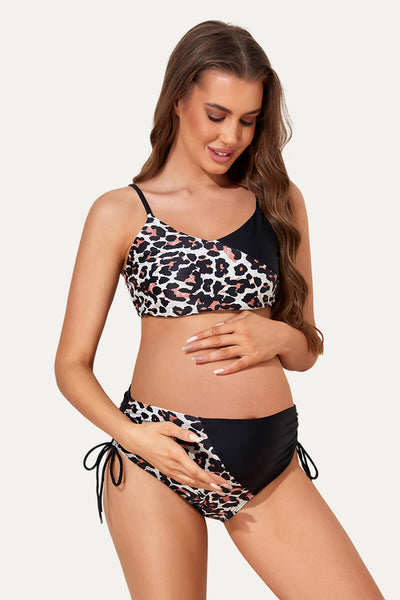 tie-side-color-block-maternity-swimsuit-two-piece-bikini-with-reversible-top#color_leopard-4-sandie-black