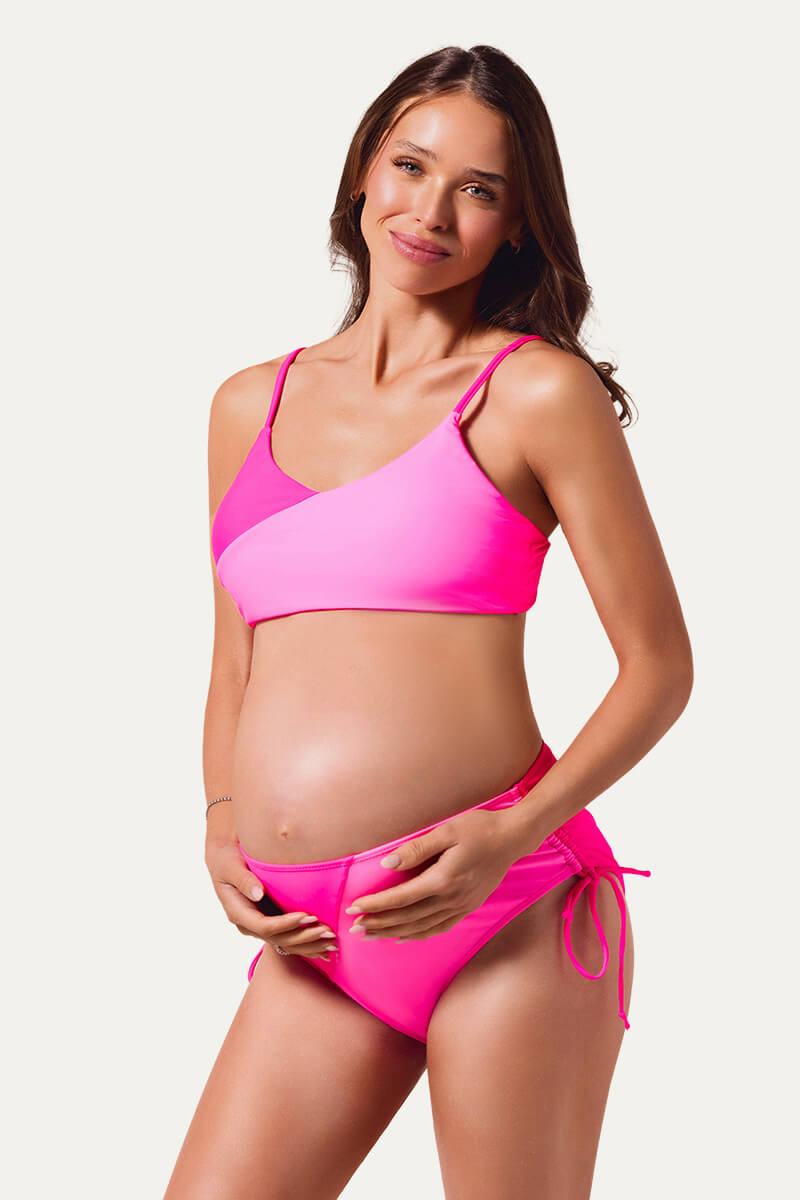 tie-side-color-block-maternity-swimsuit-two-piece-bikini-with-reversible-top#color_bright-red-hot-pink