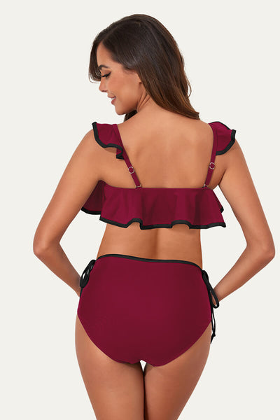 womens-ruffle-hemline-two-piece-sexy-maternity-swimwear#color_burgundy