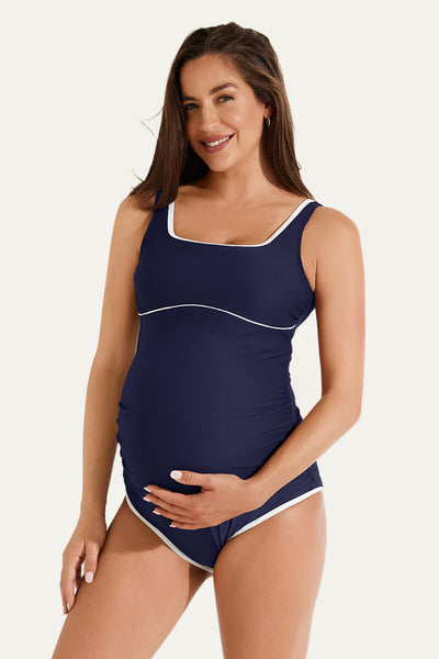 classic-sporty-t-back-two-piece-maternity-swimsuit-tankini#color_navy