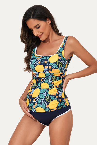 classic-sporty-t-back-two-piece-maternity-swimsuit-tankini#color_lemon-paradise-navy