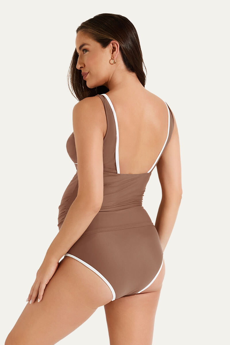 classic-sporty-t-back-two-piece-maternity-swimsuit-tankini#color_brown