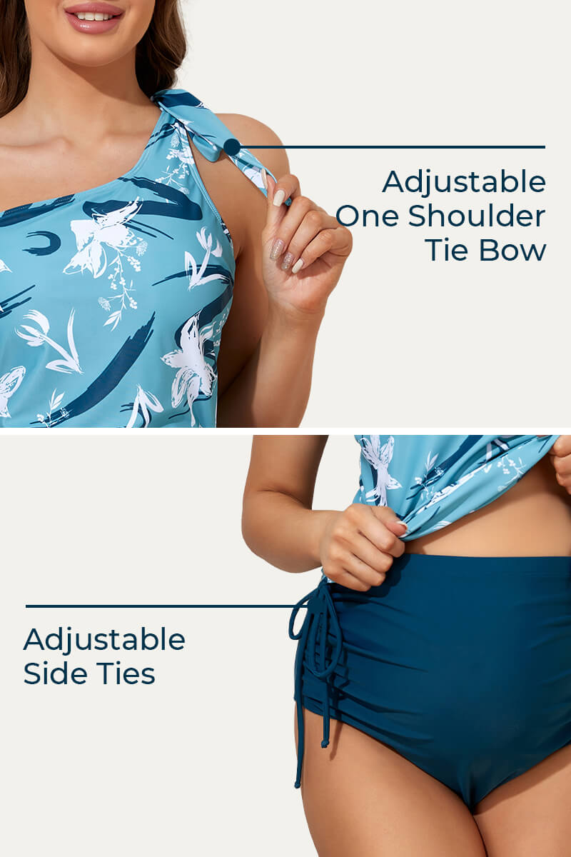 two-piece-one-shoulder-tie-bow-pregnancy-swimsuit#color_green-shadows-companion-forest