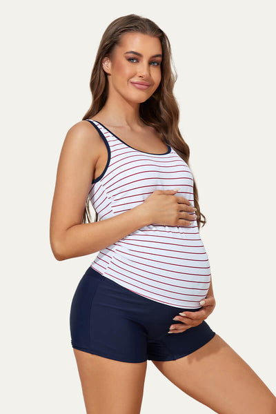 womens-cutout-bow-back-maternity-swimsuit-with-shorts#color_red-parallels-navy