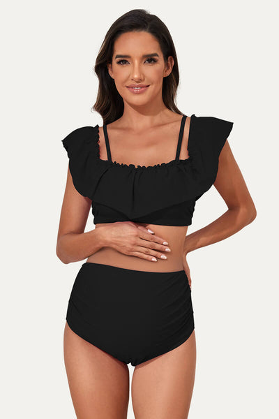 flounce-off-shoulder-maternity-bathing-suit-two-piece-bikini-set#color_black
