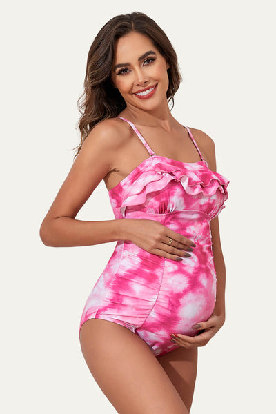 one-piece-double-layer-ruffles-pregnancy-swimwear#color_peachy-blush