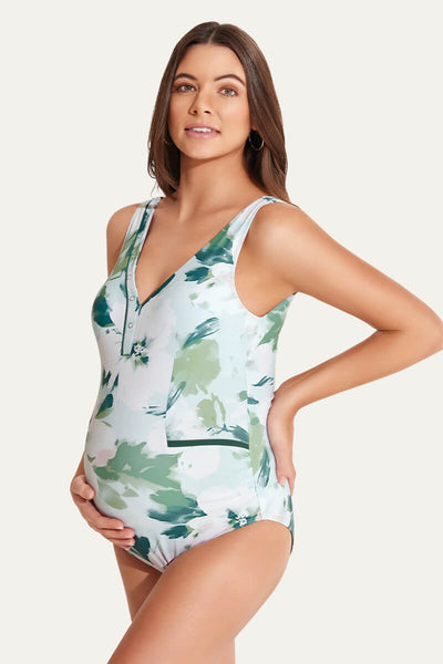 womens-one-piece-v-neck-bow-tie-back-maternity-swimsuits#color_rippling-blooms