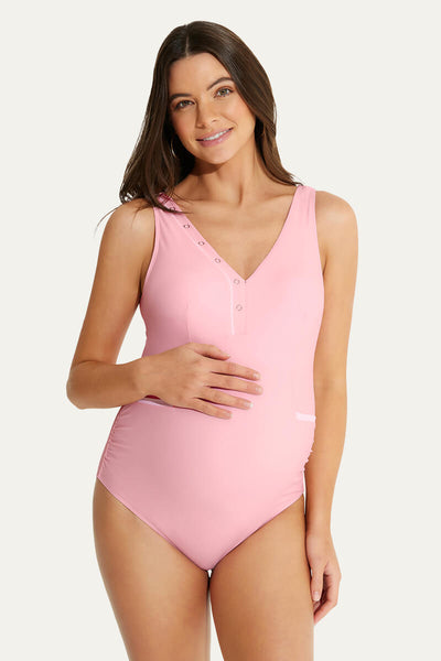 womens-one-piece-v-neck-bow-tie-back-maternity-swimsuits#color_mauve