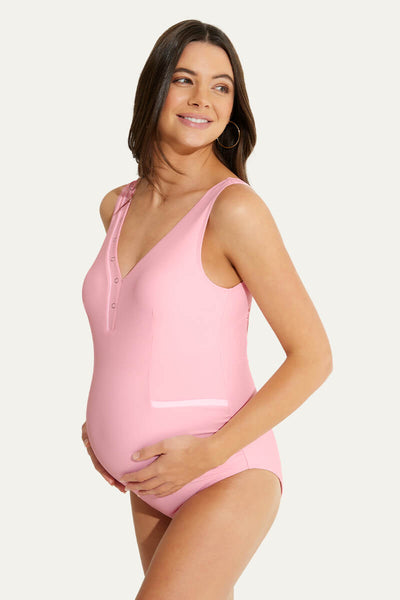 womens-one-piece-v-neck-bow-tie-back-maternity-swimsuits#color_mauve