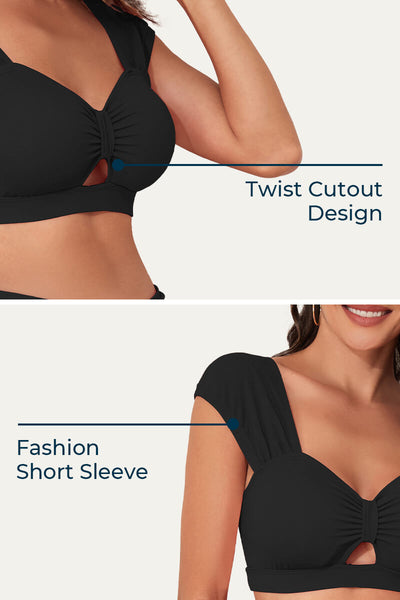two-piece-bow-tie-cutout-cute-maternity-swimsuit#color_black