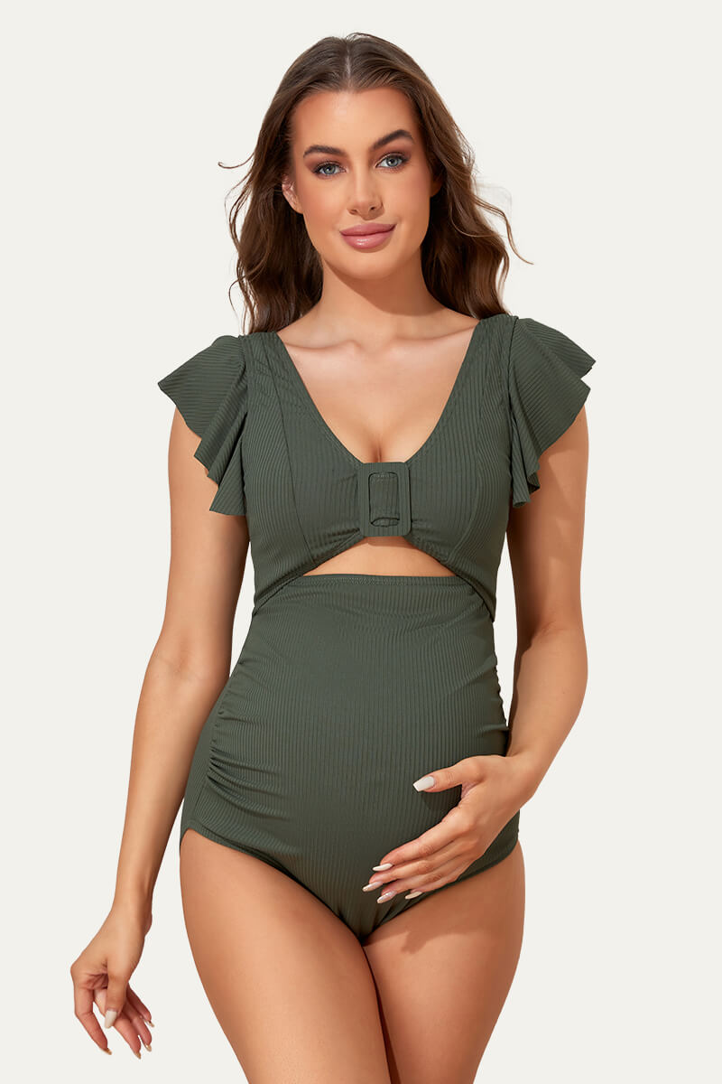 high-waisted-one-piece-ruffled-cutout-swimsuits-for-pregnant-women#color_olive