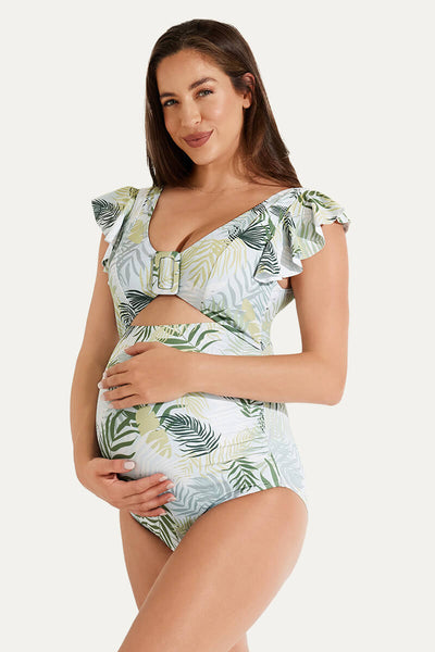 high-waisted-one-piece-ruffled-cutout-swimsuits-for-pregnant-women#color_leafy-oasis