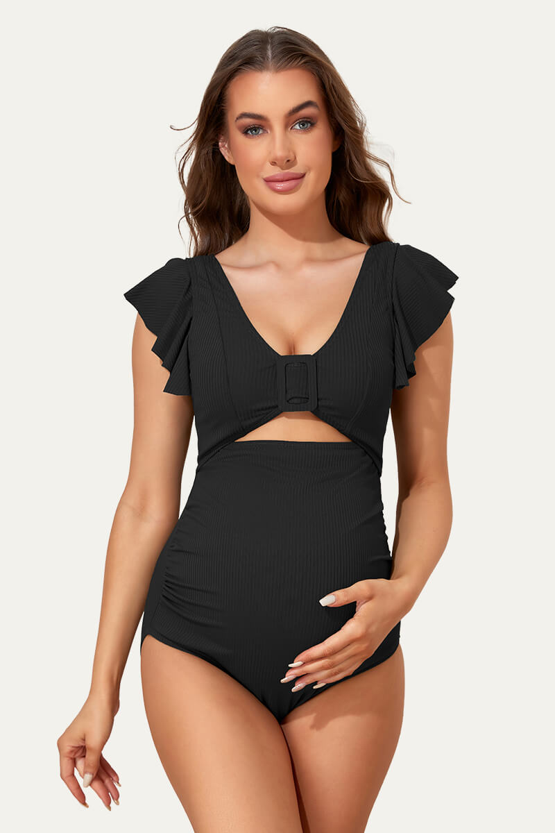 high-waisted-one-piece-ruffled-cutout-swimsuits-for-pregnant-women#color_black