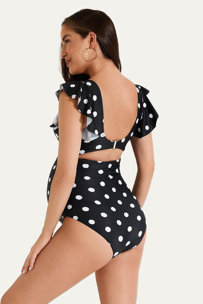 high-waisted-one-piece-ruffled-cutout-swimsuits-for-pregnant-women#color_polka-dot-2