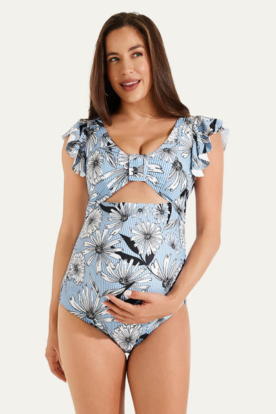 high-waisted-one-piece-ruffled-cutout-swimsuits-for-pregnant-women#color_blue-daisy-stripes