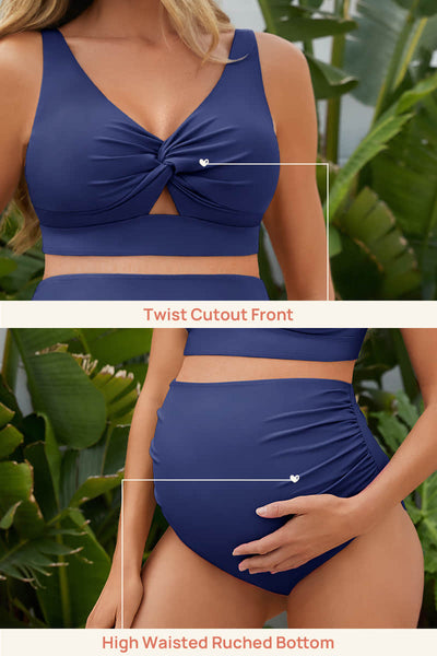 high-waisted-ruched-maternity-two-piece-bikini-with-twist-cutout#color_forest