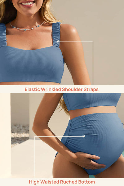high-waisted-ribbed-maternity-bikini-set-with-stylish-crop-top#color_tropical-blue