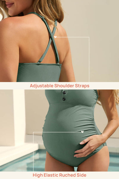 ribbed-one-piece-maternity-bathing-suit-with-button-down-detail#color_malachite-green