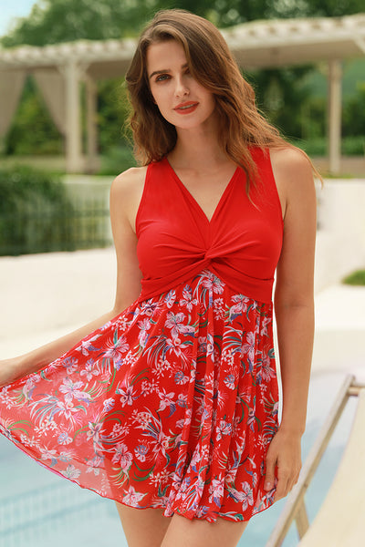 Plus size girls' swimsuits#color_rose-red-flower