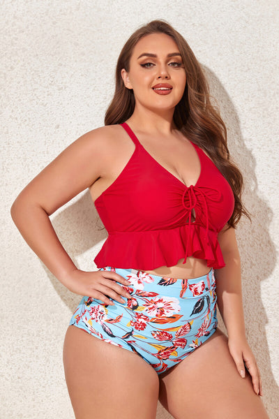 plus-size-two-piece-ruffle-cut-out-bikini-bathing-suit#color_ruby-baby-blue-fall-feaf