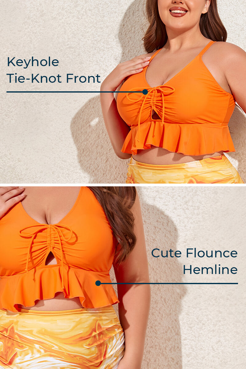plus-size-two-piece-ruffle-cut-out-bikini-bathing-suit#color_orange-crush-lava-15
