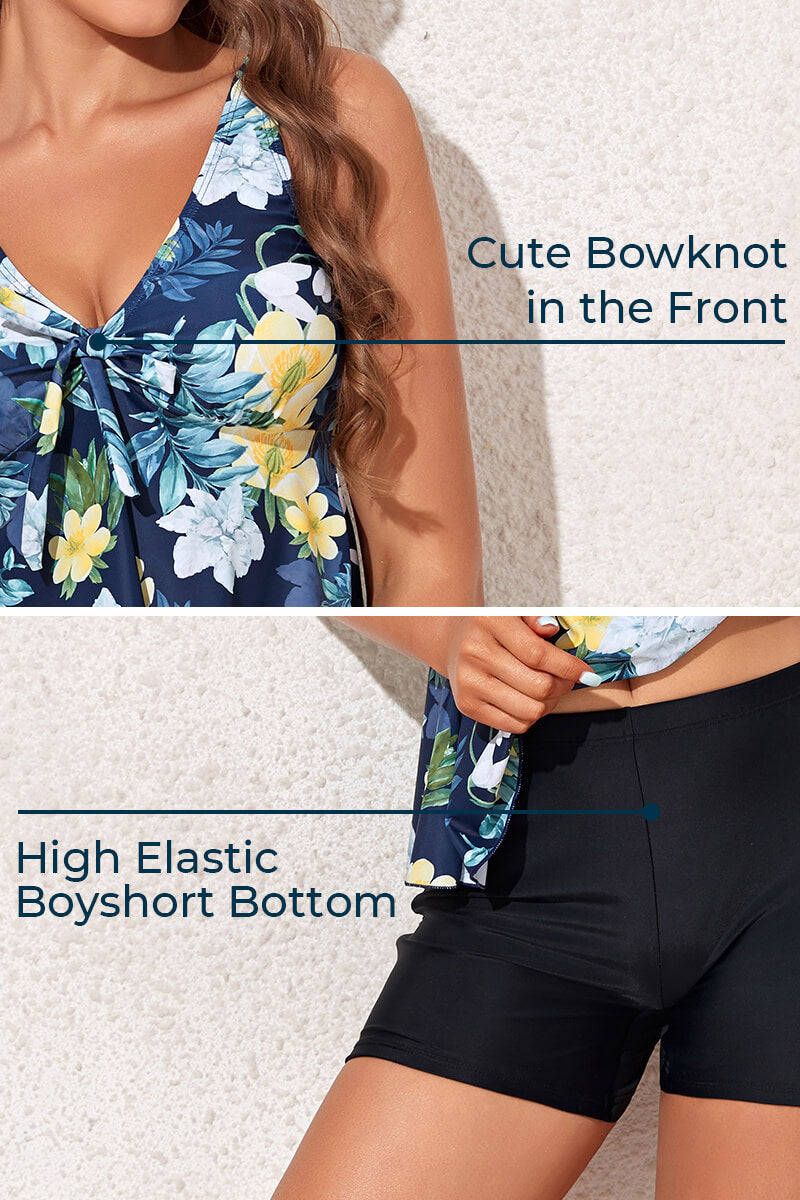 womens-round-neck-tie-bowknot-tankini-swimsuit-with-boyshort#color_cheery-primrose-navy