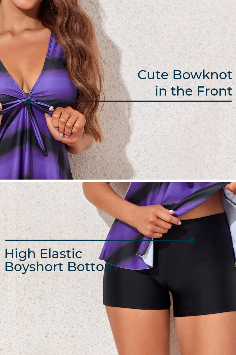 womens-round-neck-tie-bowknot-tankini-swimsuit-with-boyshort#color_tie-dye-stripes-black