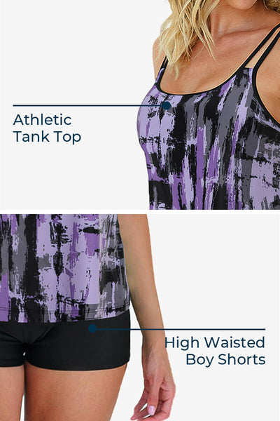 womens-two-piece-athletic-tummy-control-tankini-swimsuits#color_tie-dye-brush-black