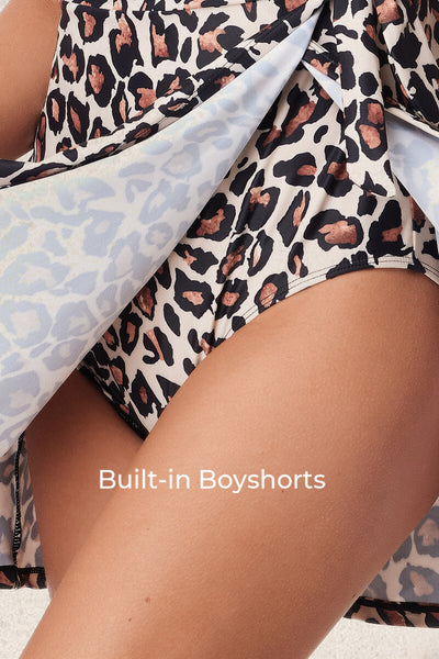 plus-size-one-piece-v-neck-side-bow-knot-tie-swimdress#color_leopard-20