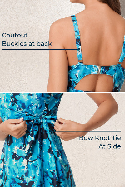 plus-size-one-piece-v-neck-side-bow-knot-tie-swimdress#color_tie-dye-leaf