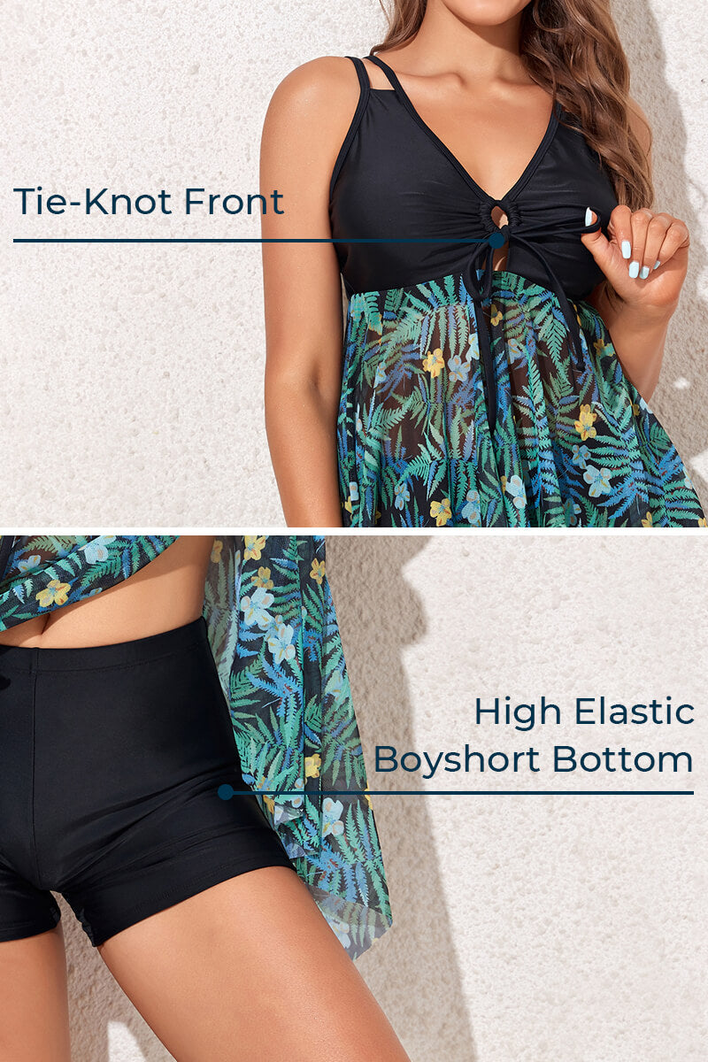 womens-two-piece-mesh-flowy-keyhole-tie-front-swimdress#color_black-black-greenery-5