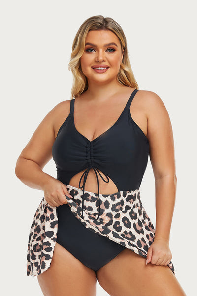 plus-size-one-piece-knotted-cutout-swimsuit-for-women#color_black-leopard-6-ocelot
