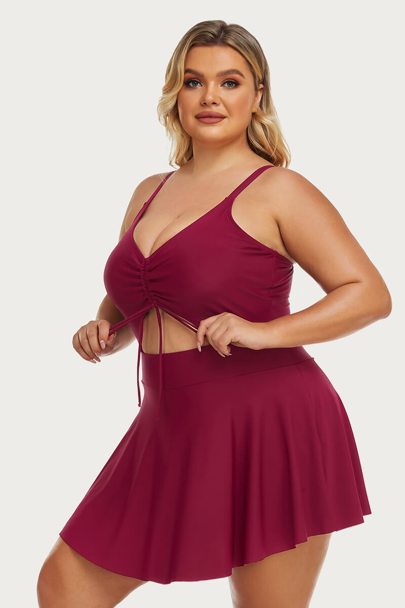 plus-size-one-piece-knotted-cutout-swimsuit-for-women#color_plum