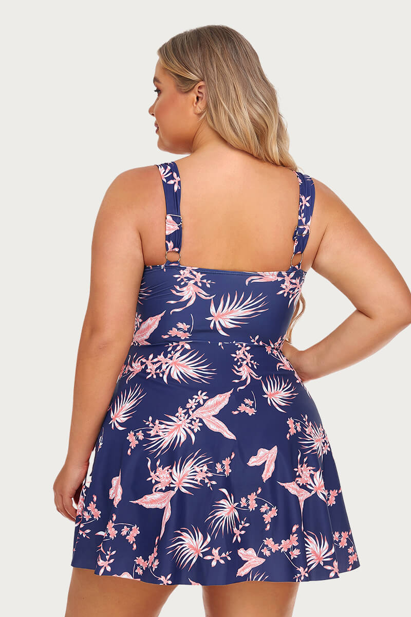 plus-size-two-piece-high-waist-ruched-twist-front-swimdress#color_midnight-maple