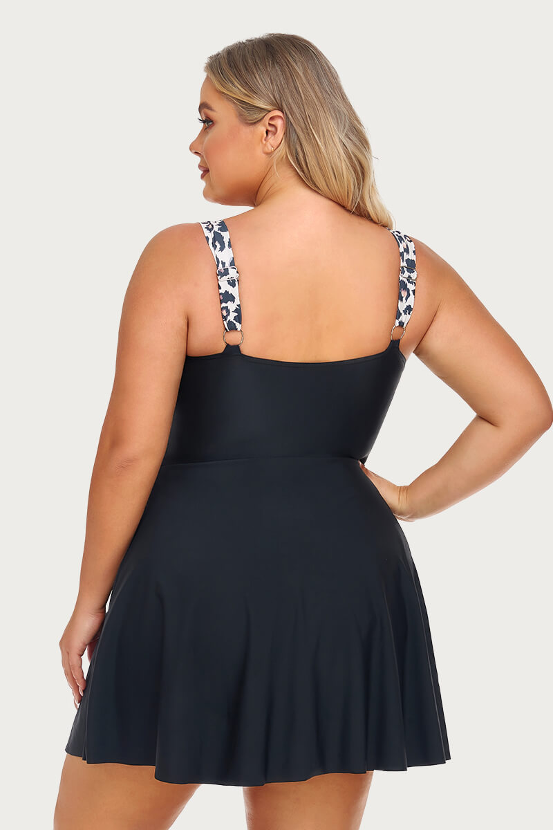 plus-size-two-piece-high-waist-ruched-twist-front-swimdress#color_leopard-8-black