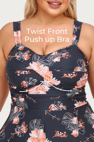 womens-plus-size-two-piece-tummy-control-crisscross-swimdress#color_black-orange-hibiscus