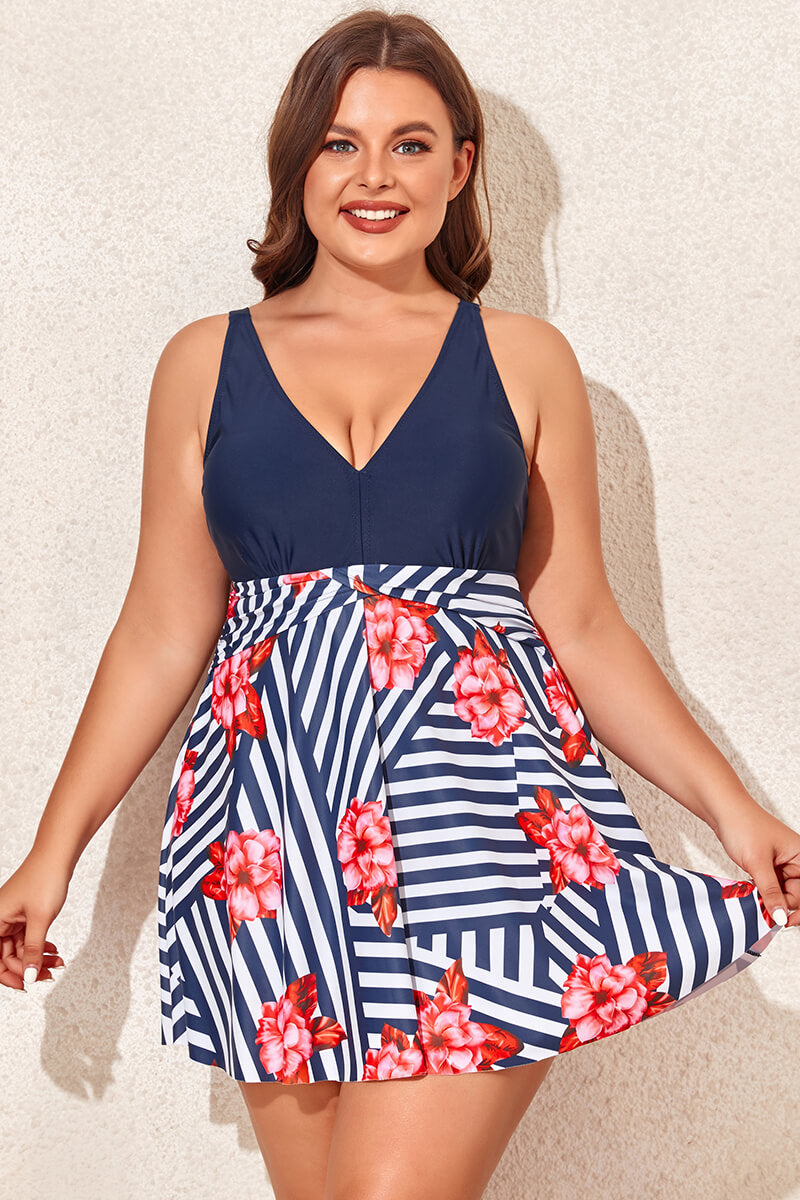 plus-size-one-piece-vintage-cutout-back-swimdress-for-women#color_navy-navy-bloom