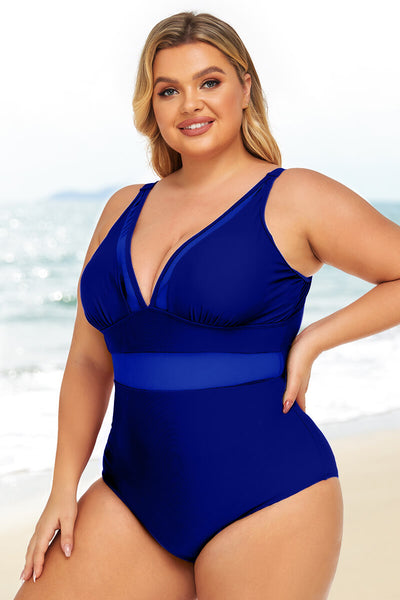 plus-size-see-through-mesh-panels-hollow-out-bikini-swimsuit#color_sapphire-blue